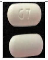 oval white star logo G7. . Metformin pill g7